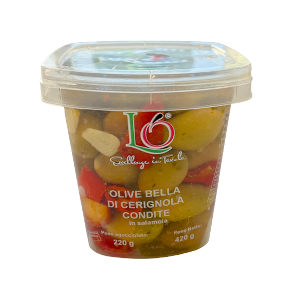 Bella Di Cerignola – store grønne oliven (Spicy)